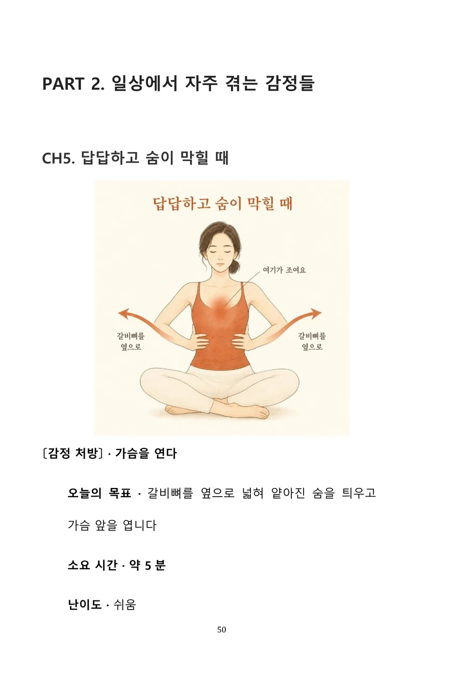 『감정의 몸』 CH5 답답하고 숨이 막힐 때 첫 쪽